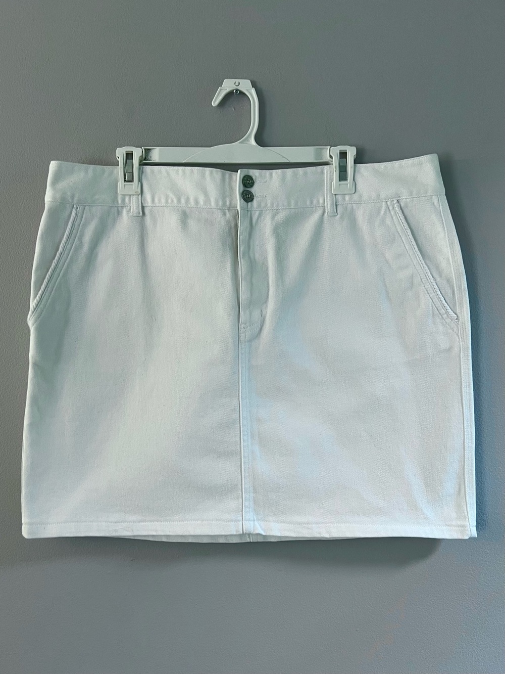 Ralph Lauren White Button-Front Denim Skirt